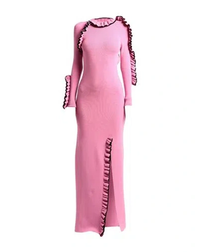 Msgm Woman Maxi Dress Pink Size S Wool, Acrylic