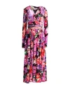 Msgm Woman Maxi Dress Red Size 8 Polyester, Elastane In Multi