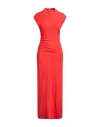Msgm Woman Maxi Dress Red Size Xl Cotton, Elastane In Red