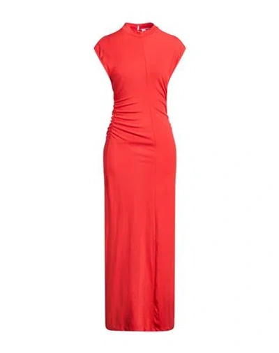 Msgm Woman Maxi Dress Red Size Xl Cotton, Elastane
