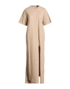 Msgm Woman Maxi Dress Beige Size Xs Cotton In Neutral