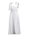 Msgm Woman Maxi Dress White Size 2 Cotton, Elastane