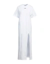 Msgm White Micro Maxi Dress In White