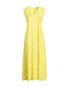 Msgm Woman Maxi Dress Yellow Size 10 Polyester, Cotton In Yellow