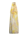 Msgm Woman Maxi Dress Yellow Size 8 Viscose