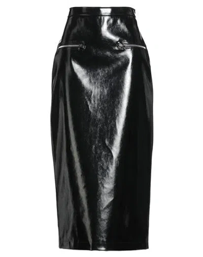 MSGM MSGM WOMAN MAXI SKIRT BLACK SIZE 10 POLYESTER, POLYURETHANE
