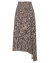 Msgm Animal-print Asymmetric Maxi Skirt In Brown