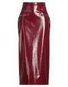 Msgm High Waist Midi Skirt Patent Leather In Brown
