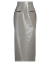 Msgm Woman Maxi Skirt Lead Size 8 Polyester, Polyurethane In Multi