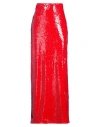 Msgm Woman Maxi Skirt Red Size 8 Polyester, Elastane In Red