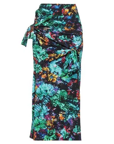 Msgm Woman Maxi Skirt Turquoise Size 4 Polyester, Elastane In Multi