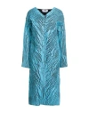 Msgm Woman Midi Dress Azure Size S Virgin Wool, Acrylic In Blue