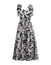 Msgm Woman Midi Dress Black Size 4 Cotton
