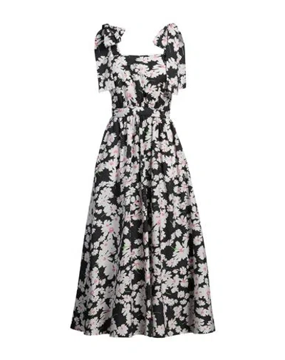 Msgm Woman Midi Dress Black Size 4 Cotton