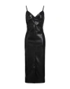 Msgm Woman Midi Dress Black Size 6 Polyester, Cotton, Polyamide In Black