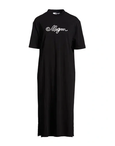 Msgm Woman Midi Dress Black Size M Cotton