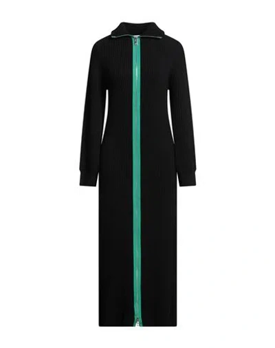 Msgm Woman Midi Dress Black Size M Wool, Polyamide