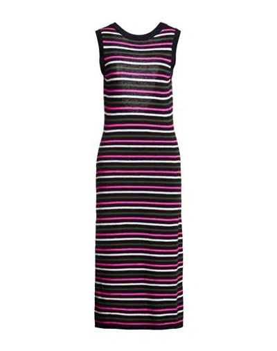 Msgm Woman Midi Dress Black Size S Wool, Cashmere