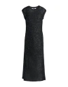 Msgm Woman Midi Dress Black Size Xl Polyester In Black