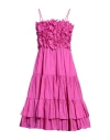 Msgm Woman Midi Dress Fuchsia Size 2 Polyester In Pink