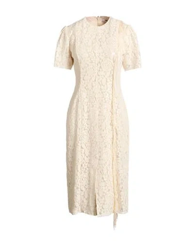 Msgm Woman Midi Dress Ivory Size 8 Cotton, Polyamide, Polyester In White