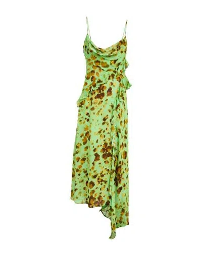 Msgm Woman Midi Dress Light Green Size 4 Viscose