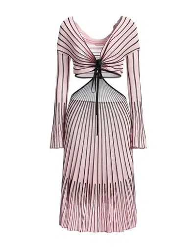 Msgm Woman Midi Dress Light Pink Size S Viscose