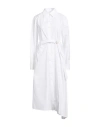 Msgm Woman Midi Dress White Size 10 Cotton In White