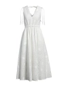 Msgm Woman Midi Dress White Size 8 Cotton, Polyester In White