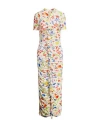 Msgm Woman Midi Dress White Size 10 Polyamide, Elastane In Multi