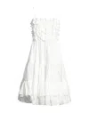 Msgm Woman Midi Dress White Size 8 Polyester