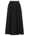 Msgm Woman Midi Skirt Black Size 10 Cotton, Elastane