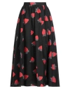 Msgm Woman Midi Skirt Black Size 4 Cotton In Black