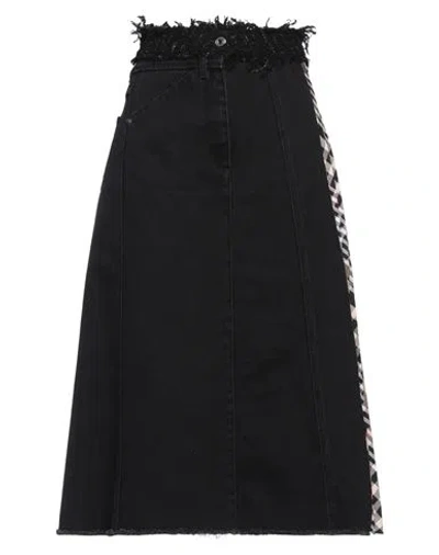 Msgm Woman Midi Skirt Black Size 4 Cotton