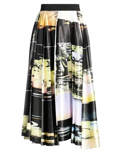 Msgm Woman Midi Skirt Black Size 4 Polyester