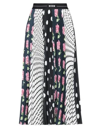 Msgm Woman Midi Skirt Black Size 4 Polyester