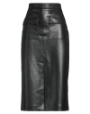 Msgm Woman Midi Skirt Black Size 6 Polyester