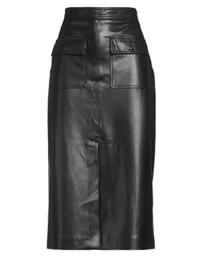 Msgm Woman Midi Skirt Black Size 6 Polyester