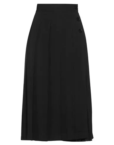 Msgm Woman Midi Skirt Black Size 6 Polyester