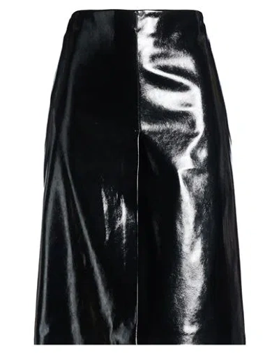 Msgm Woman Midi Skirt Black Size 8 Polyester, Polyurethane