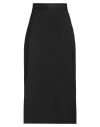 Msgm Woman Midi Skirt Black Size 8 Virgin Wool, Elastane In Black