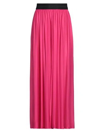 Msgm Woman Midi Skirt Fuchsia Size 4 Viscose In Pink