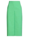 Msgm Woman Midi Skirt Green Size 8 Cotton, Polyamide, Elastane In Green