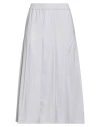 Msgm Woman Midi Skirt Light Grey Size 4 Virgin Wool In Gray