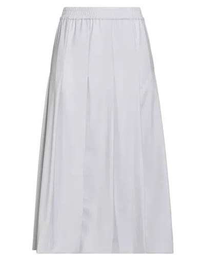 Msgm Woman Midi Skirt Light Grey Size 4 Virgin Wool In Gray