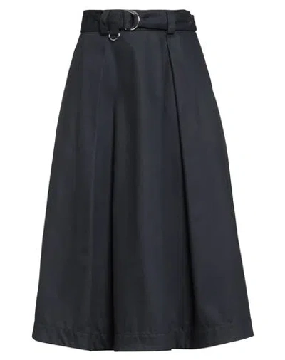 Msgm Woman Midi Skirt Midnight Blue Size 4 Cotton
