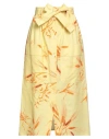 Msgm Woman Midi Skirt Pastel Yellow Size 4 Cotton, Elastane In Brown