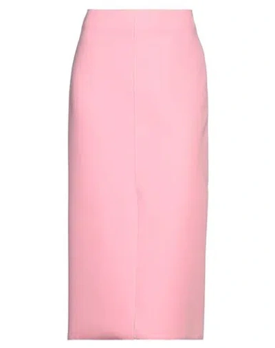 Msgm Woman Midi Skirt Pink Size 2 Polyester, Viscose, Elastane