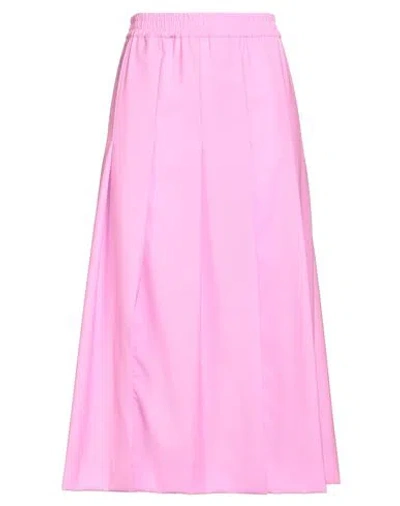 Msgm Woman Midi Skirt Pink Size 4 Virgin Wool