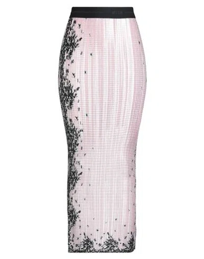 Msgm Woman Midi Skirt Pink Size 8 Polyester